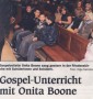 Gospel-Unterricht mit Onita Boone (Kehl Zeitung 10.10.08)